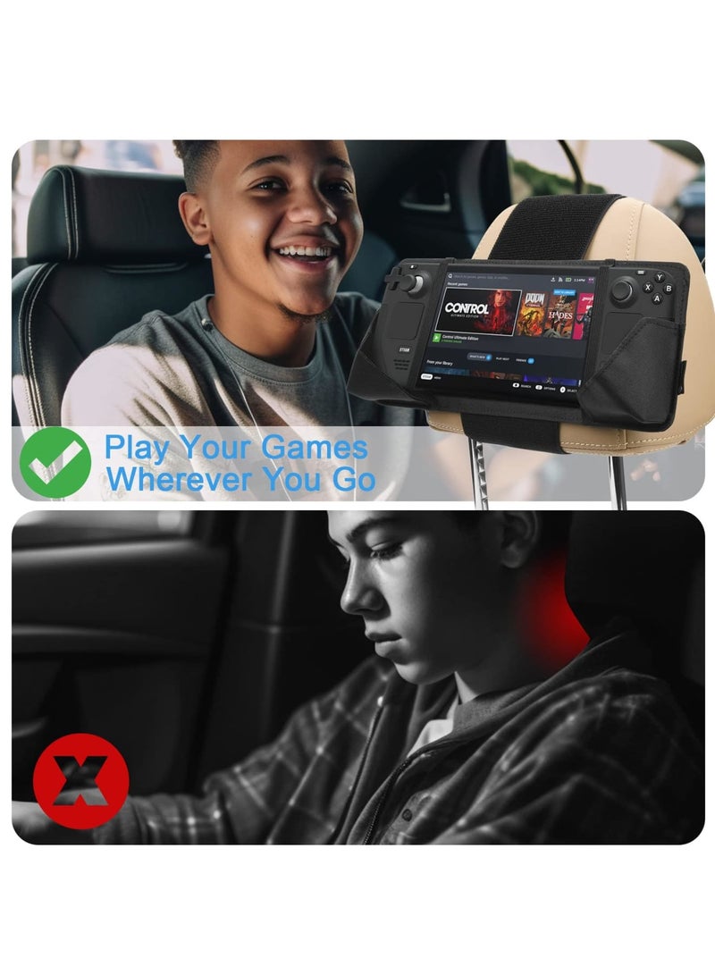 SYOSI Car Headrest Mount Holder, Seat Mount Compatible with Steam Deck, Game Machine Holder for Car Back Seat, Travel Accessories for Gaming on the Go - Image 5